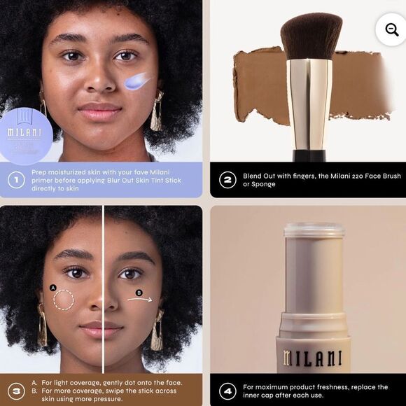 🌻 Milani Shade 3 Conceal + Perfect Skin Tint Stick Blur Out Tinted Moisturizer - Picture 11 of 13